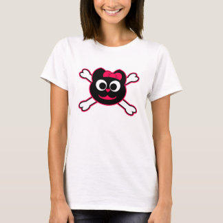 Camiseta Rosa do gatinho do crânio