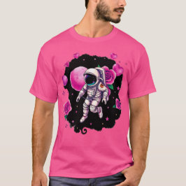 Camiseta Rosa do Namorados astronauta