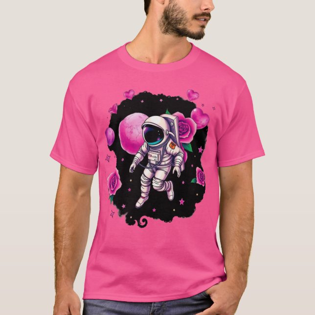 Camiseta Rosa do Namorados astronauta (Frente)