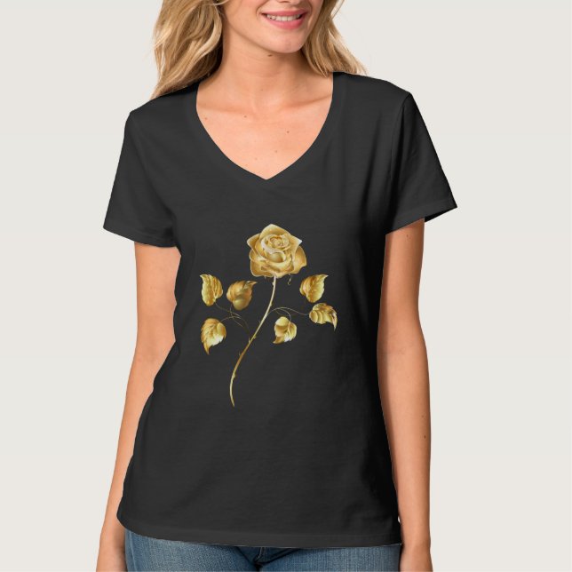 Camiseta rosa do ouro ( rosa dourado ) (Frente)