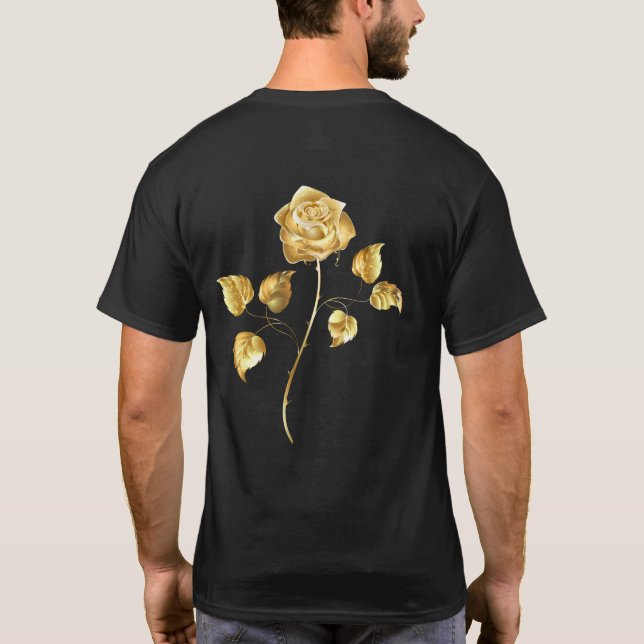 Camiseta rosa do ouro ( rosa dourado ) (Verso)