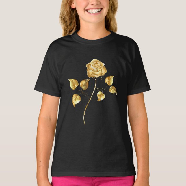 Camiseta rosa do ouro ( rosa dourado ) (Frente)