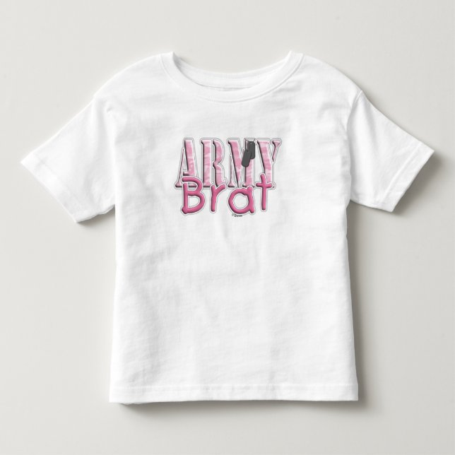 Camiseta Rosa do pirralho do exército (Frente)
