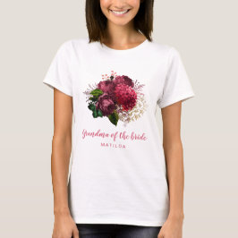 Camiseta Rosa dourada avó floral da noiva