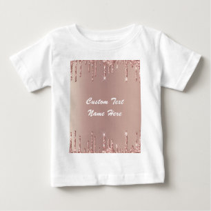 Camiseta Rosa Dourada Lente Brilhante Dobra Texto Camisa-Be