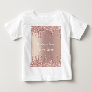 Camiseta Rosa Dourada Lente Brilhante Dobra Texto Camisa-Be