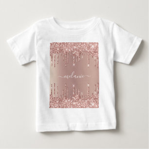 Camiseta Rosa Dourada Literatura Personalizada Seu Nome Beb