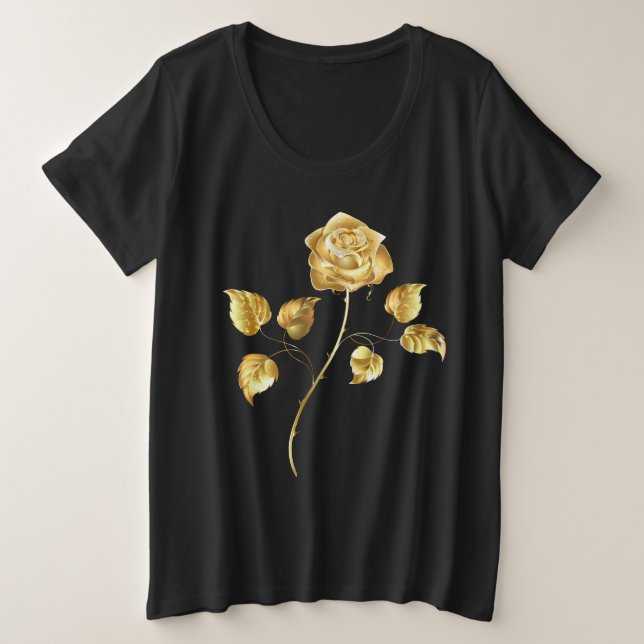 Camiseta Rosa dourada ( rosa de ouro ) (Frente do Design)