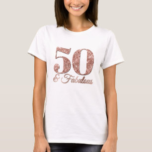 Camiseta Rosa Dourado Brilhante 50 & Fabuloso