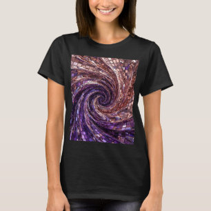 Camiseta Rosa Dourado Cromado & Mosaico Roxo Real Vortex