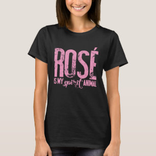 Camiseta Rosa é o meu animal espiritual Amante de vinho ros