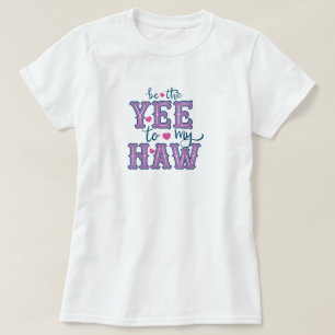 Camiseta Rosa E Roxo Seja O Iê Para A Minha Haw