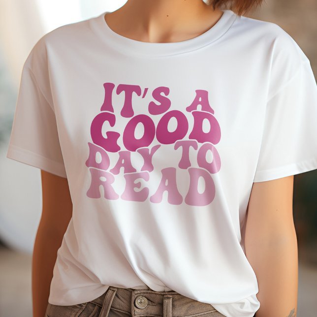 Camiseta Rosa, é um bom dia para ler o livro (Criador carregado)