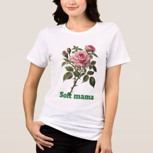 Camiseta Rosa em Flor – Botânica Mama Personalizável