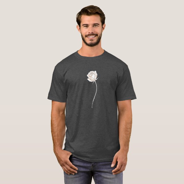Camiseta Rosa em Flor - Presente de Aniversário (Frente Completa)