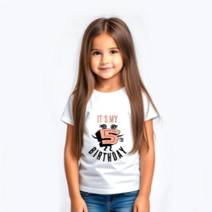 Camiseta Rosa engraçado número cinco