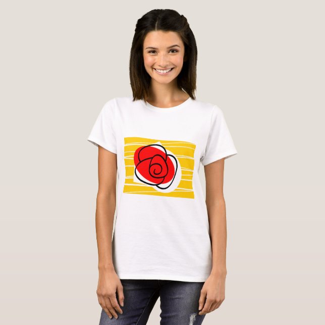 Camiseta Rosa espanhola (Frente Completa)