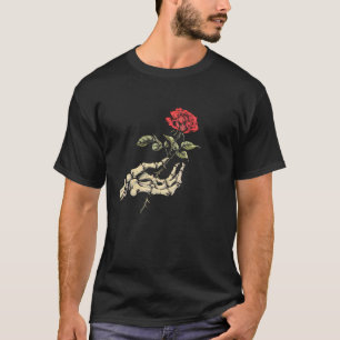 Camiseta Rosa estésico Flor Branco Esqueleto Segura