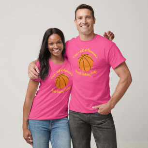 Camiseta Rosa Festa de aniversário desportiva de basquete