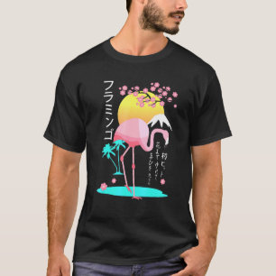 Camiseta rosa Flamingo mens fantasma Fuji Yama ascensão do