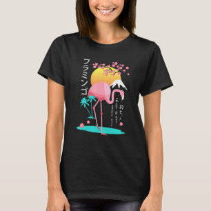 Camiseta rosa Flamingo mens fantasma Fuji Yama ascensão do 