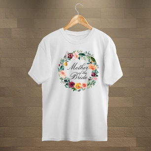 Camiseta Rosa Floral Coroa de Outono Flor Noiva Mãe