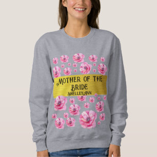 Camiseta Rosa Floral & Ouro Mãe da Noiva
