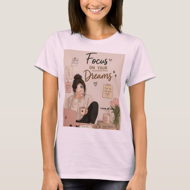 Camiseta rosa fofa para meninas (Frente)