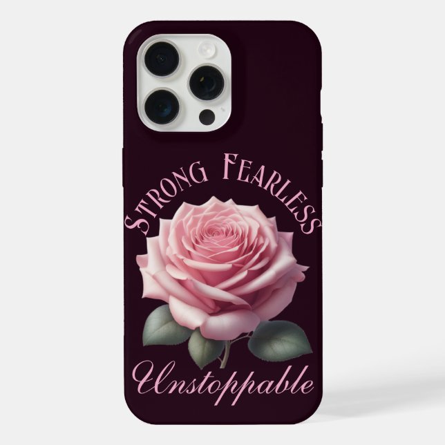 Camiseta Rosa Forte Destemida Imparável & Rosa (Verso)