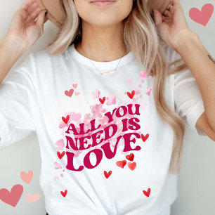 Camiseta Rosa Gold Heart Love Dia de os namorados Women