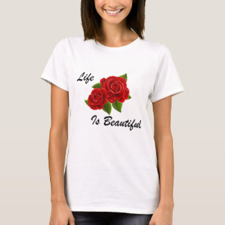 Camiseta Rosa, inspirador, branco, vermelho, impressão, bon