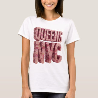 Camiseta Rosa Intenso QUEENS NYC Impressão