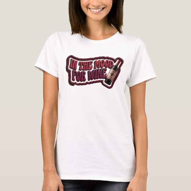Camiseta Rosa Jovial NA MODA DO VINHO Impressão (Frente)