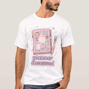 Camiseta Rosa Kawaii para Apaixonados por Planejad