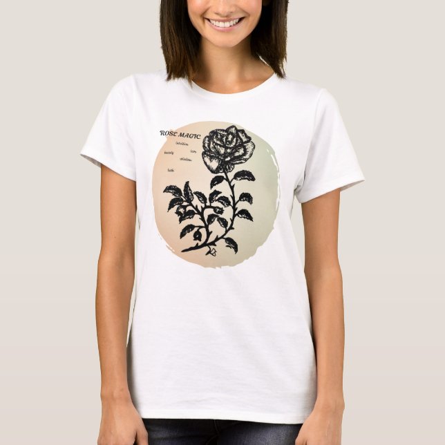 Camiseta Rosa Magia de Algodão em Pêssego (Frente)