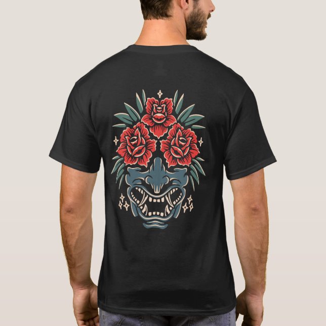Camiseta Rosa Oni mask (Verso)