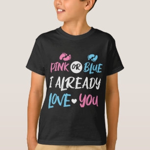 Camiseta Rosa ou Azul Eu Já Te Amo Revelação De Gênero