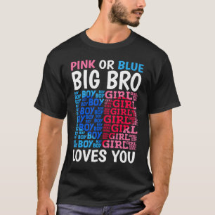Camiseta Rosa Ou Azul Grande Irmão Te Ama Sexo Reveal Bebê