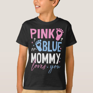 Camiseta Rosa ou azul mamãe ama revelação do sexo nova mamã