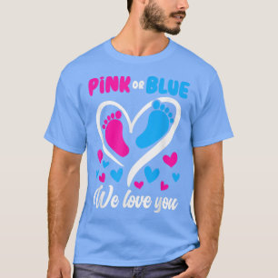 Camiseta Rosa Ou Azul Nós Amo Você Gênero Revele Amor