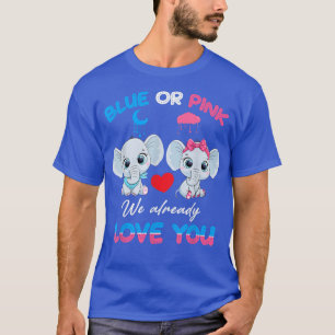 Camiseta Rosa Ou Azul Nós Já Te Amo Gen Elefante