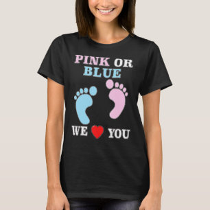 Camiseta Rosa Ou Azul Nós Te Amo Gênero Chá de fraldas Card