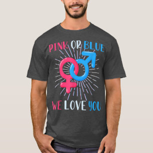 Camiseta Rosa Ou Azul Que Amo Você Esperando Pais Gênero R