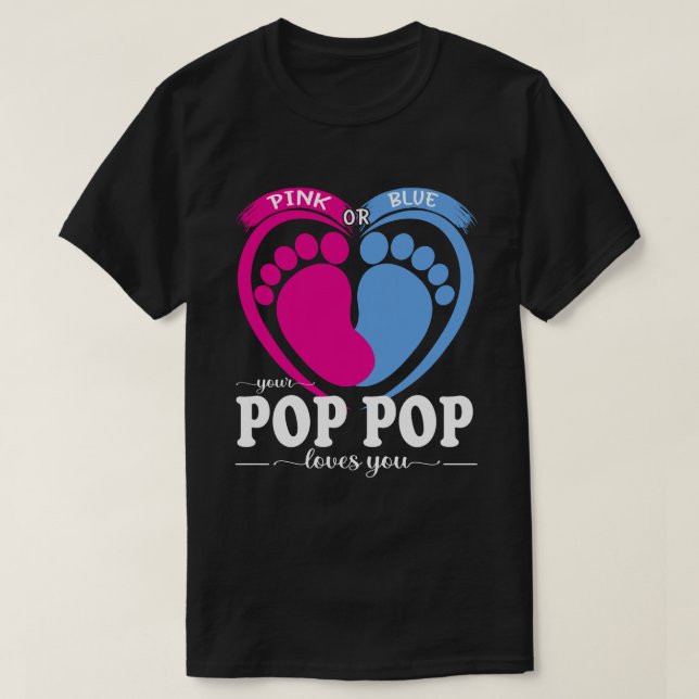 Camiseta Rosa Ou Azul, Seu POP de POP ama Sua Revelação De  (Frente do Design)