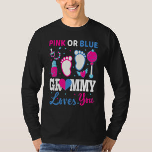 Camiseta Rosa Ou Azul Vovó Ama Você Bebê Revelação de Gêner