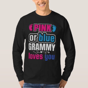 Camiseta Rosa Ou Azul Vovó Ama Você Bebê Revelação de Gêner