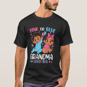 Camiseta Rosa Ou Azul Vovó Ama Você Revelação Do Sexo Do Be