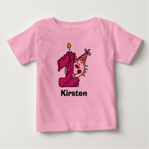 Camiseta rosa Palhaçada Primeiro Bithday