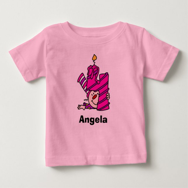 Camiseta rosa Palhaçada Terceiro Aniversário (Frente)