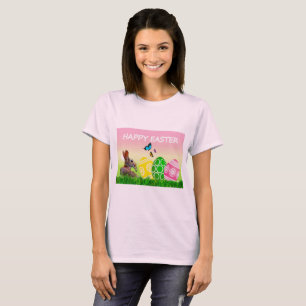 Camiseta Rosa Pálido Feliz Páscoa